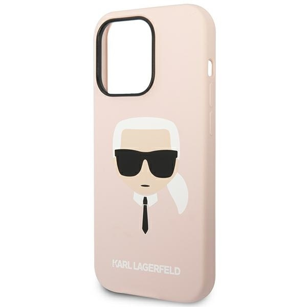 Etui KARL LAGERFELD Apple iPhone 14 Pro Max Silicone Karl`s Head Różowy Hardcase